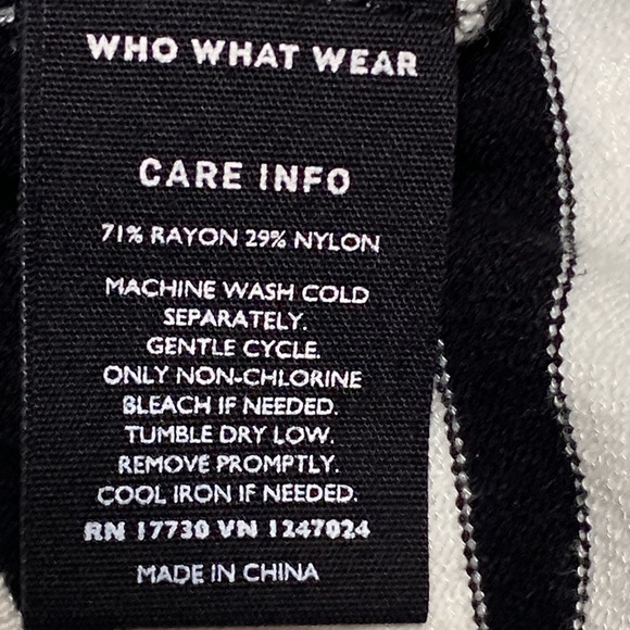 Who What Wear Black and White Rayon Dressy Tank Top Size S - Picture 6 of 6